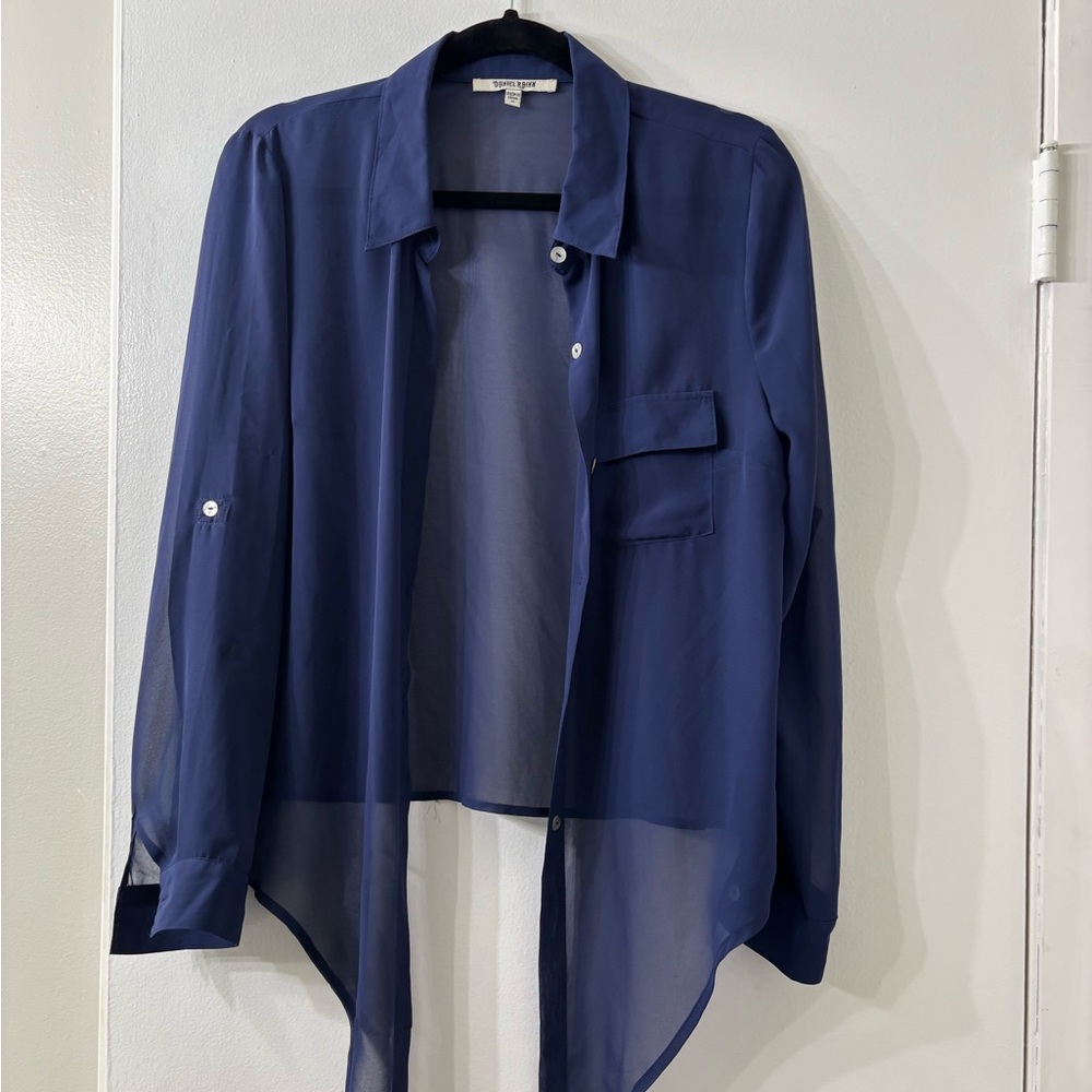 Daniel Rainn Blue Sheer Blouse